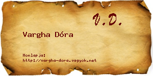 Vargha Dóra névjegykártya